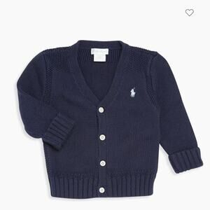 Ralph Lauren Navy Blue 100% Cotton Sweater - 24 Months. Preloved.